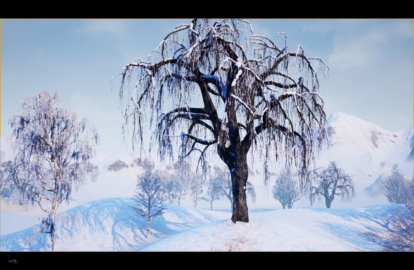 Winter Trees with Snow 3D model_13