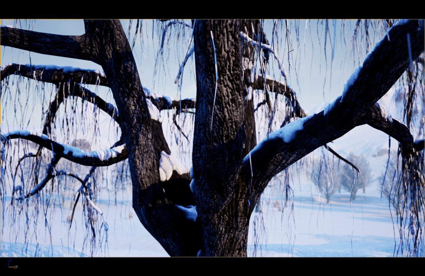 Winter Trees with Snow 3D model_12