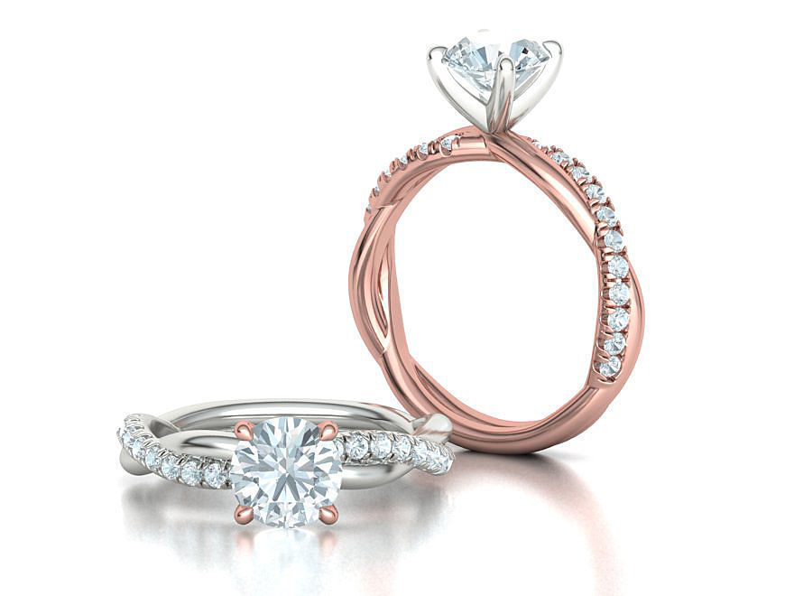 gorgeous rope style twisted engagement ring 3dmodel N0335 3D print model_4