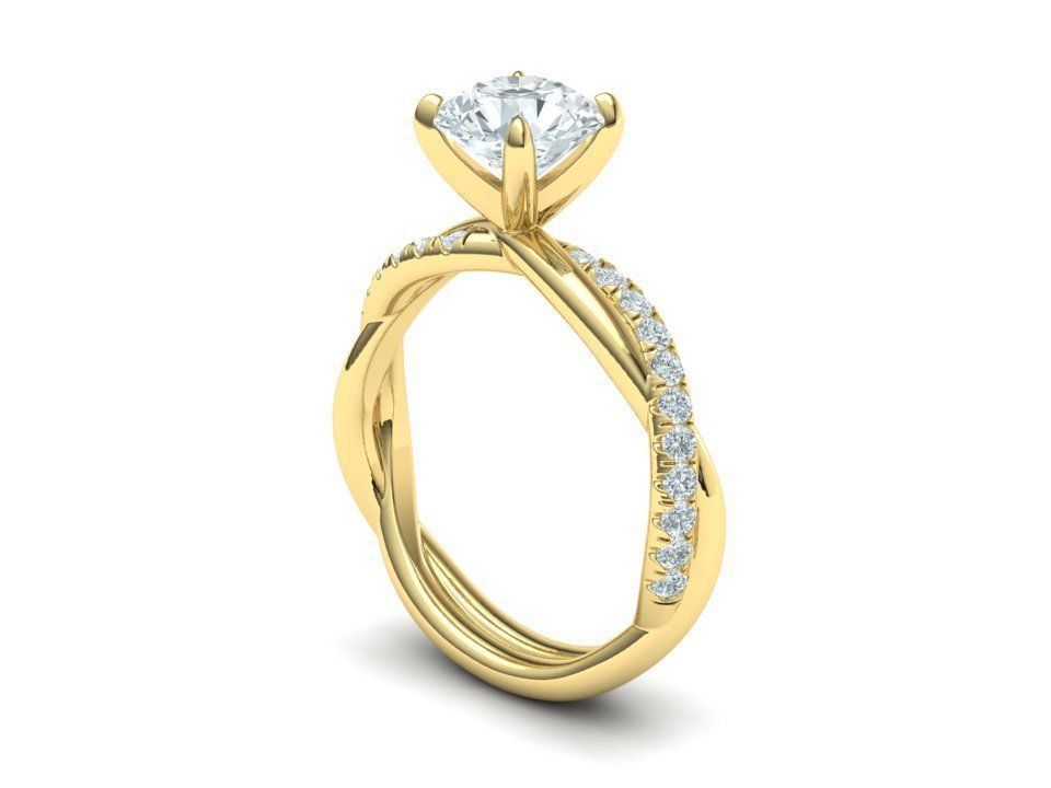 gorgeous rope style twisted engagement ring 3dmodel N0335 3D print model_24