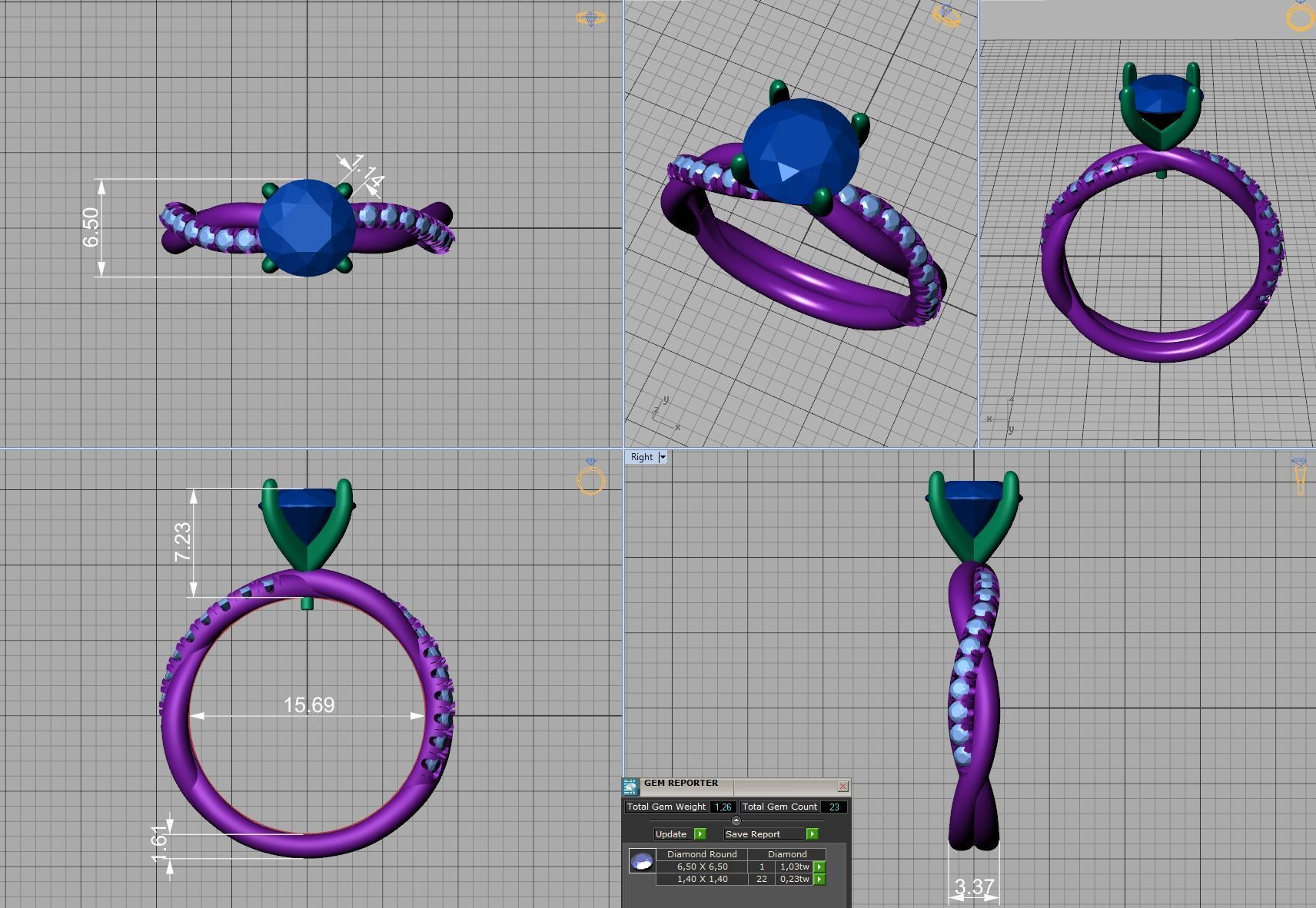 gorgeous rope style twisted engagement ring 3dmodel N0335 3D print model_9