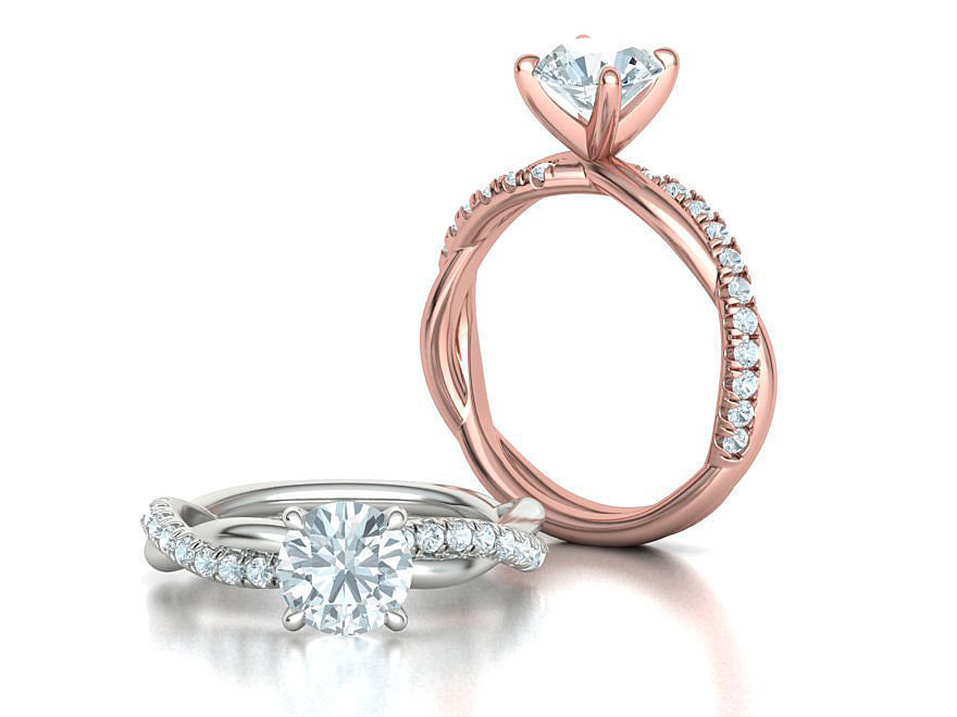 gorgeous rope style twisted engagement ring 3dmodel N0335 3D print model_6