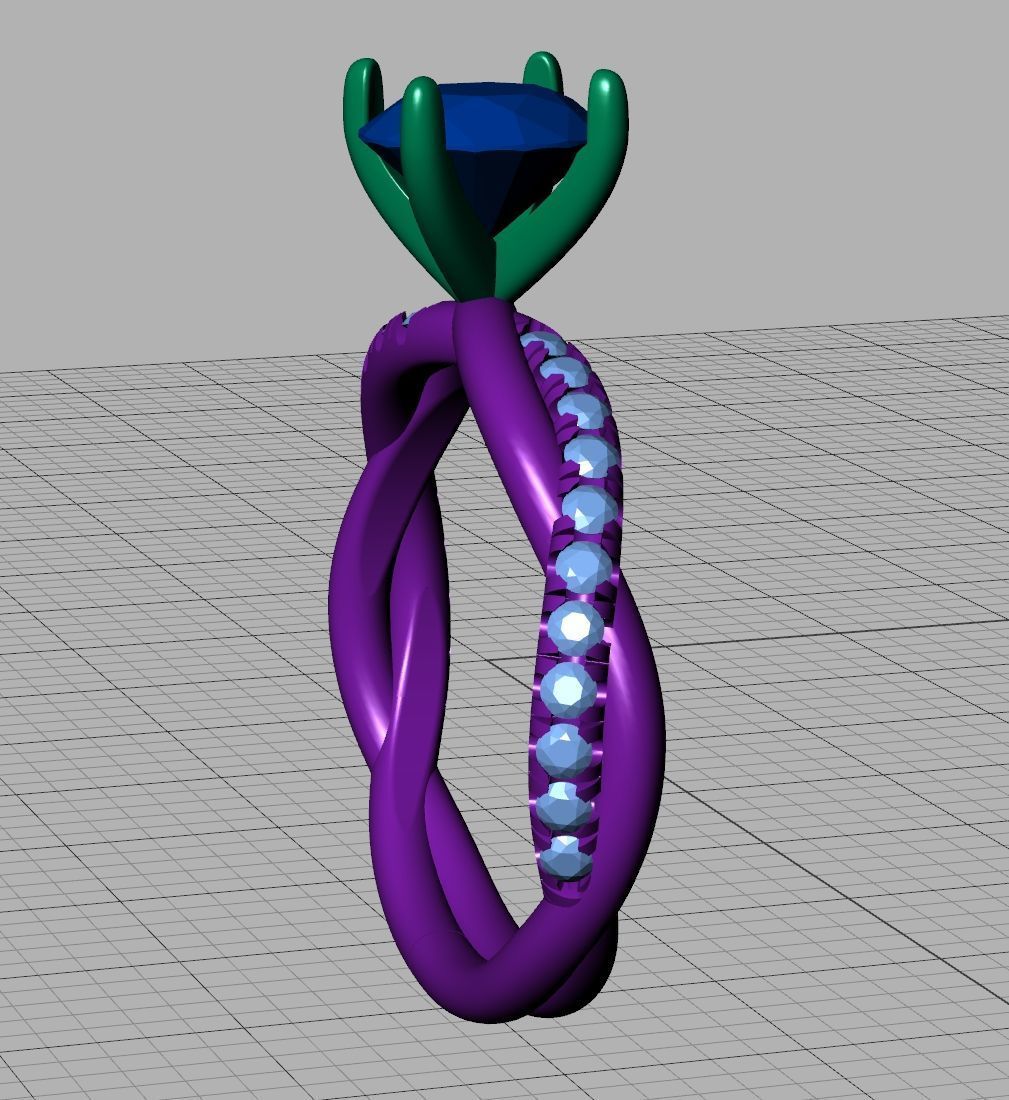 gorgeous rope style twisted engagement ring 3dmodel N0335 3D print model_48