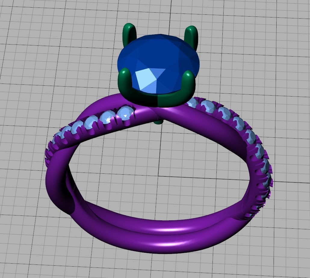 gorgeous rope style twisted engagement ring 3dmodel N0335 3D print model_47