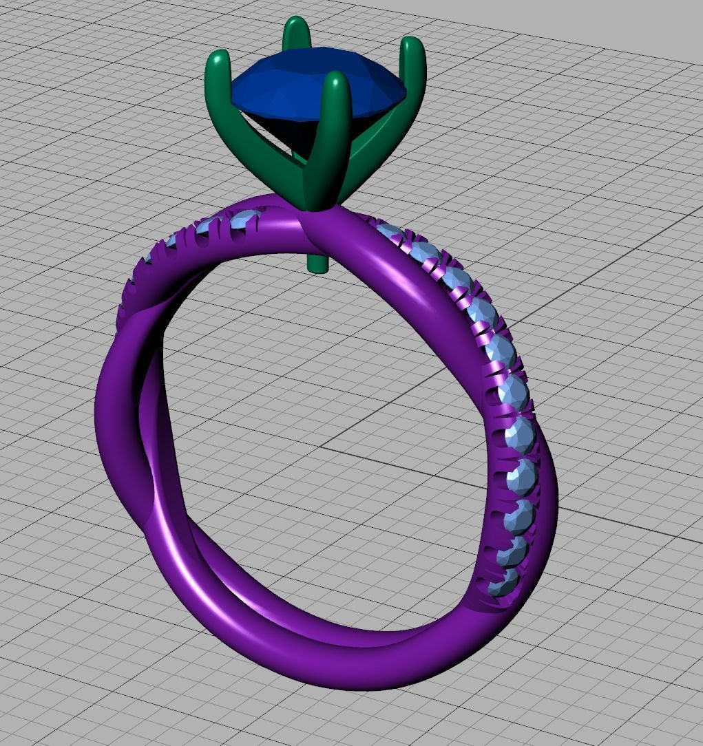gorgeous rope style twisted engagement ring 3dmodel N0335 3D print model_50