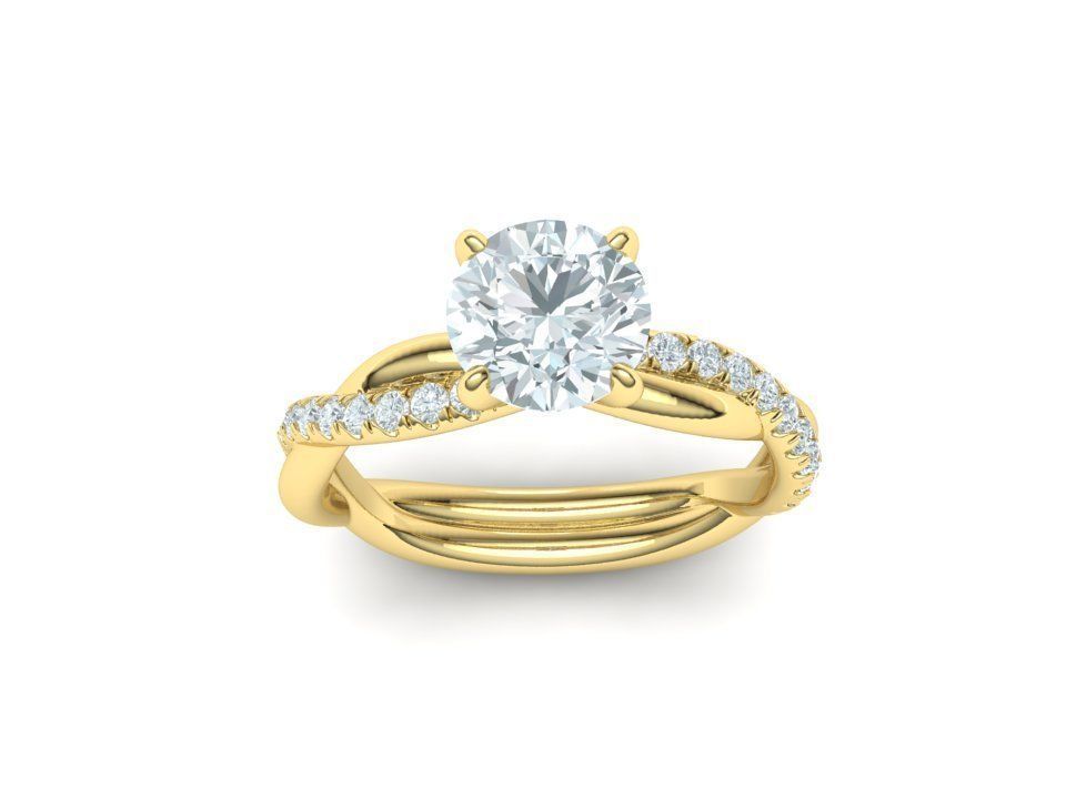 gorgeous rope style twisted engagement ring 3dmodel N0335 3D print model_21