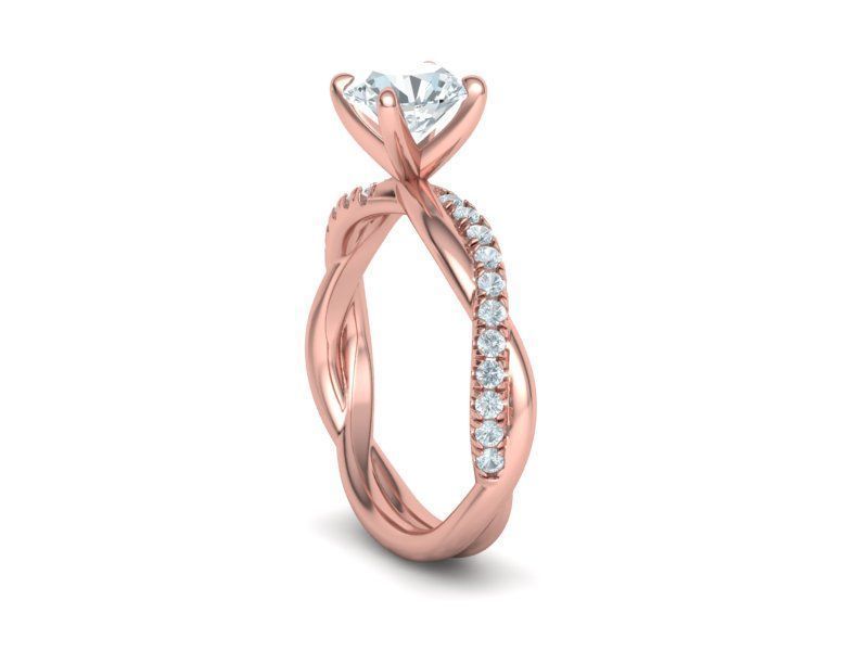 gorgeous rope style twisted engagement ring 3dmodel N0335 3D print model_30