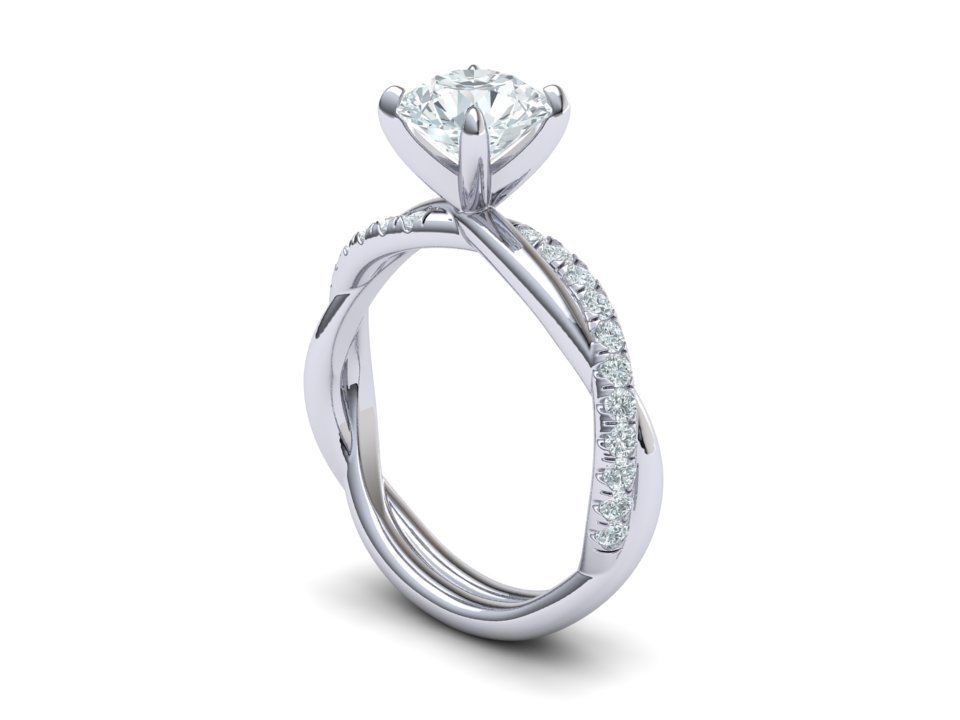 gorgeous rope style twisted engagement ring 3dmodel N0335 3D print model_26
