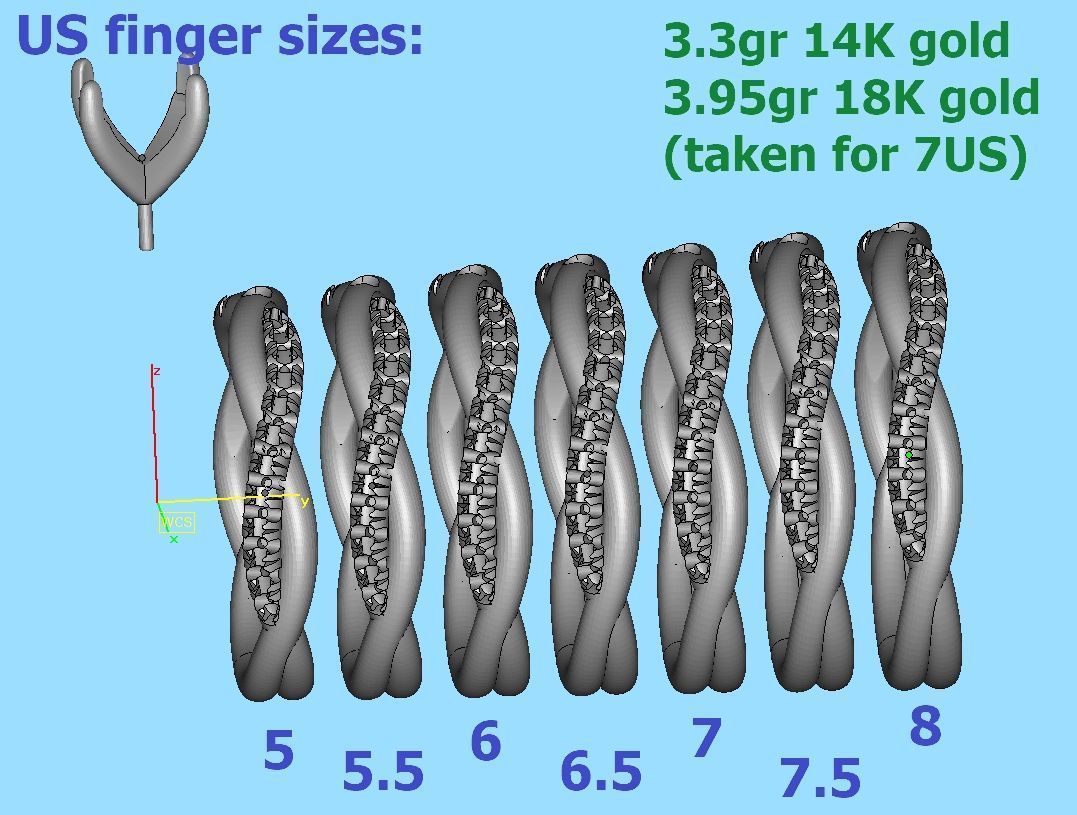 gorgeous rope style twisted engagement ring 3dmodel N0335 3D print model_8