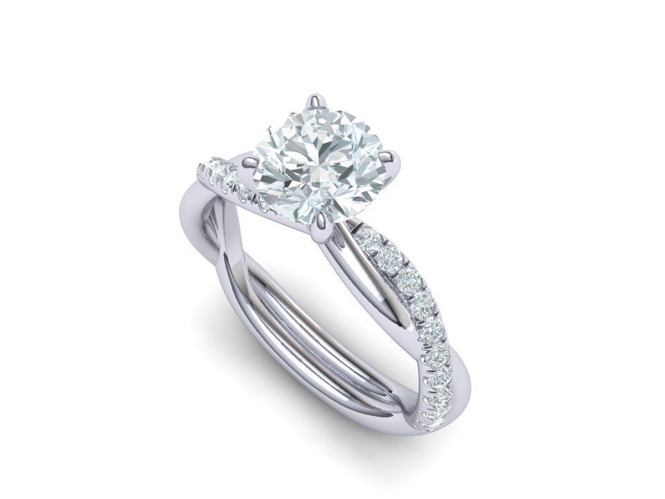 gorgeous rope style twisted engagement ring 3dmodel N0335 3D print model_20