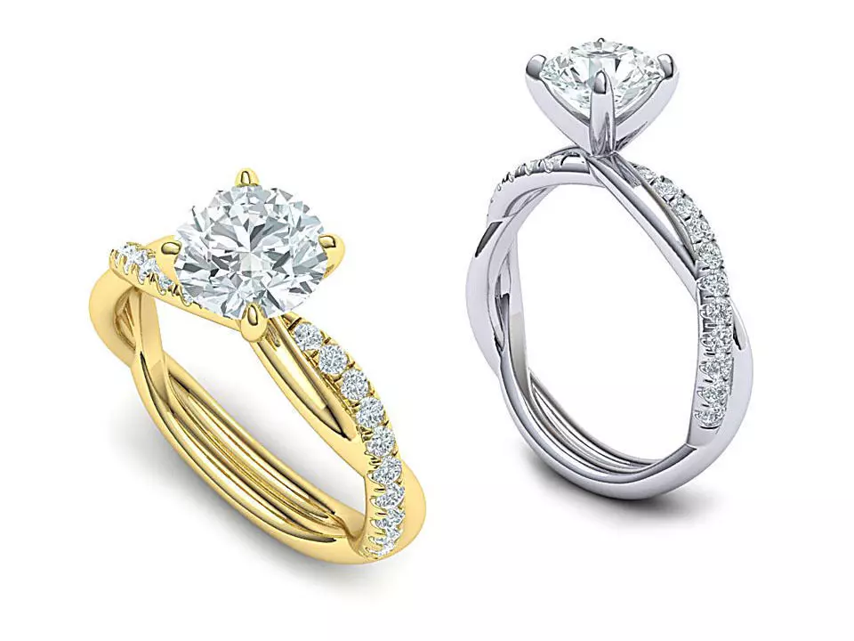 gorgeous rope style twisted engagement ring 3dmodel N0335 3D print model_0