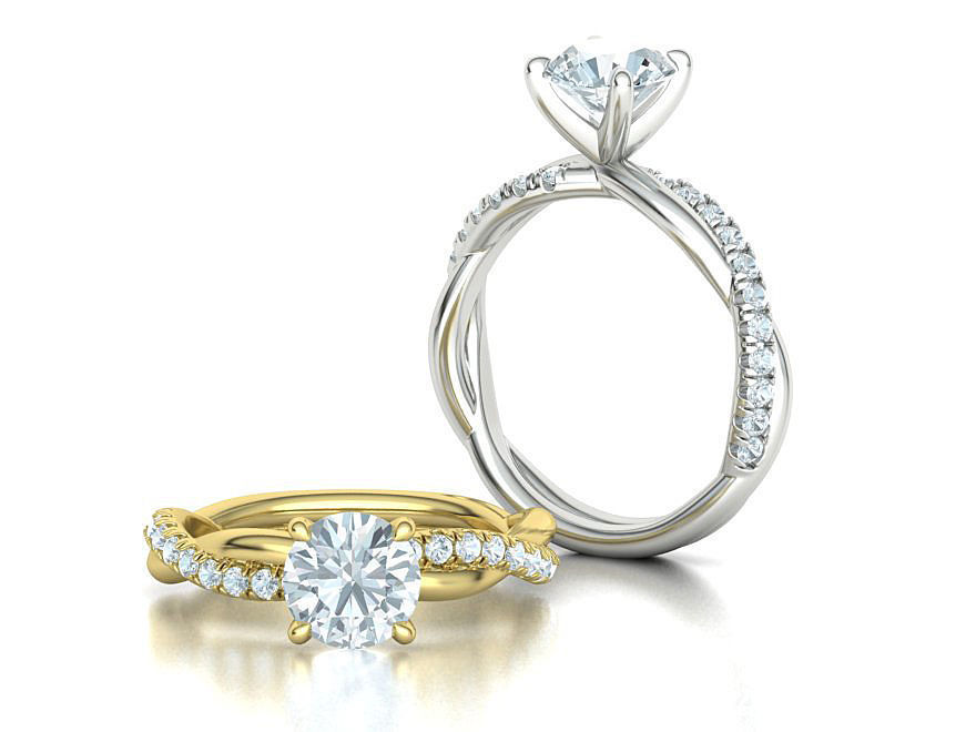 gorgeous rope style twisted engagement ring 3dmodel N0335 3D print model_5