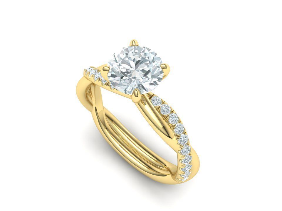 gorgeous rope style twisted engagement ring 3dmodel N0335 3D print model_18
