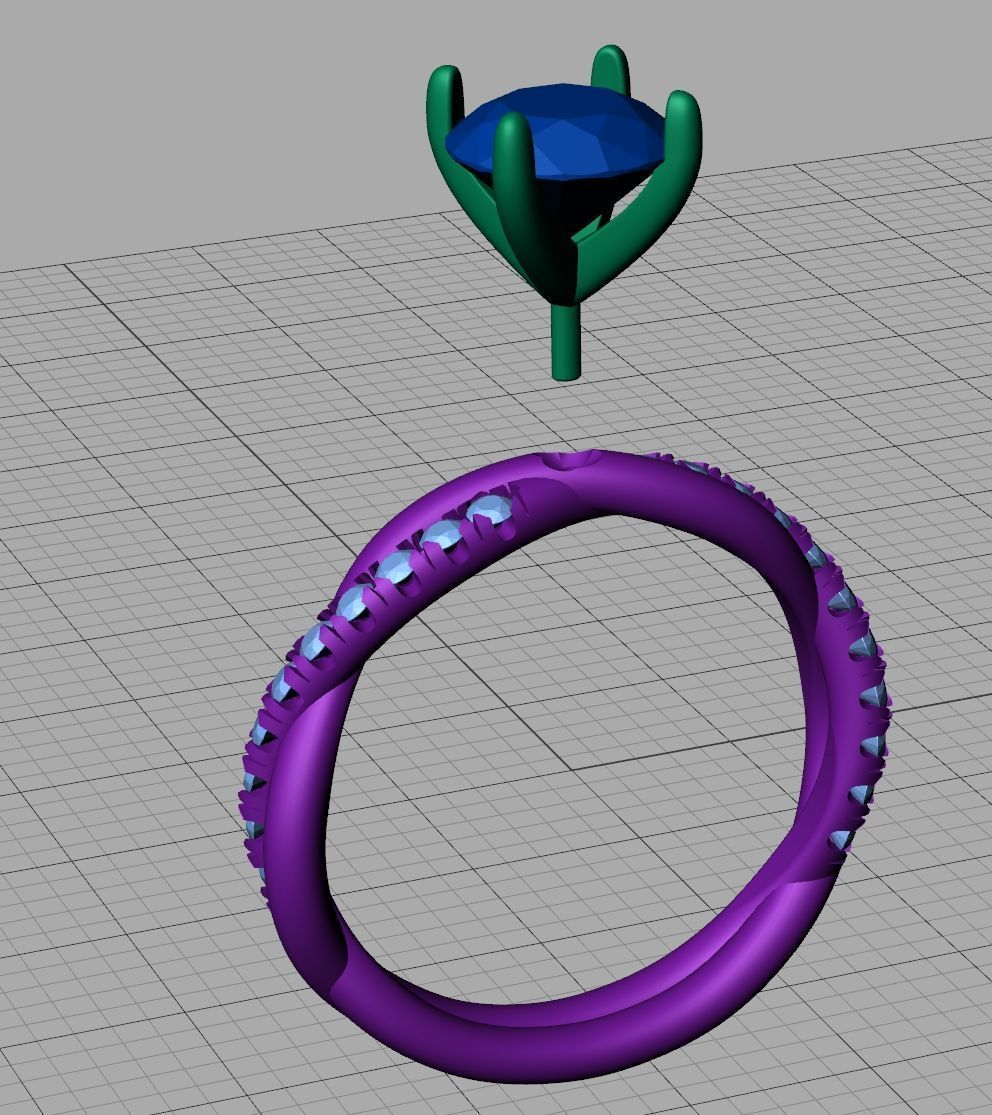 gorgeous rope style twisted engagement ring 3dmodel N0335 3D print model_46