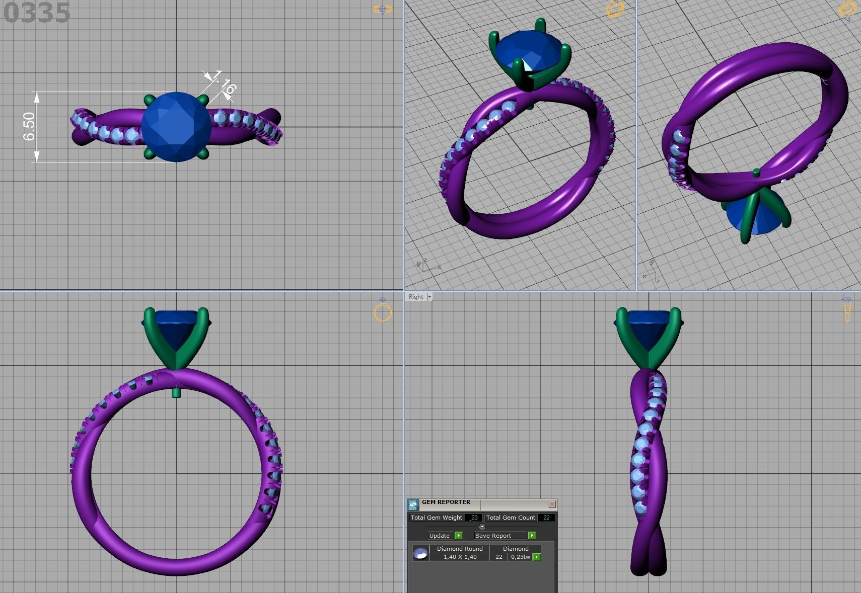 gorgeous rope style twisted engagement ring 3dmodel N0335 3D print model_7