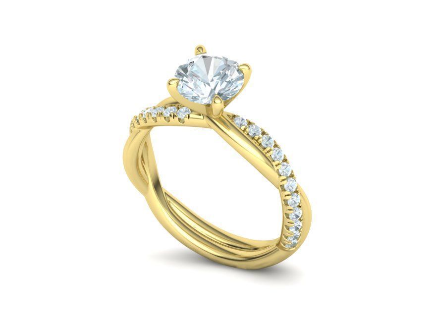 gorgeous rope style twisted engagement ring 3dmodel N0335 3D print model_29