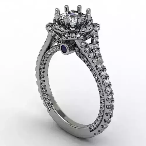 Flower head fantasy engagement ring 3D print model