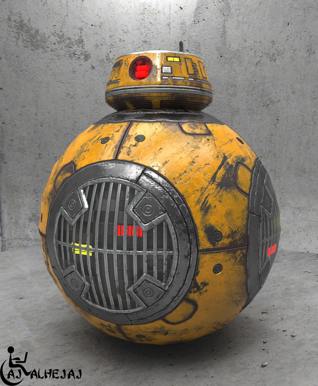BB-9E Star Wars droid Free low-poly 3D model_3