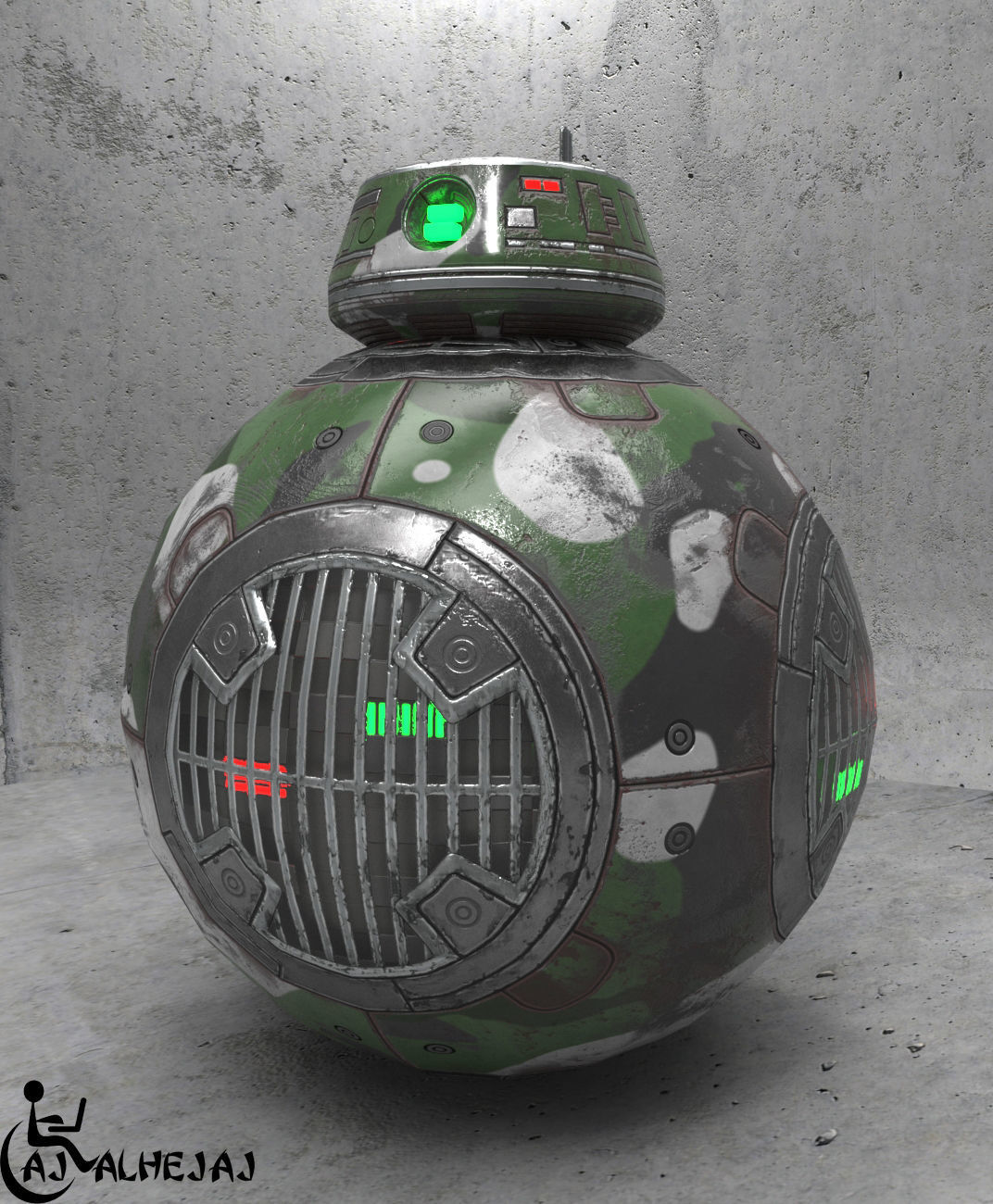 BB-9E Star Wars droid Free low-poly 3D model_5