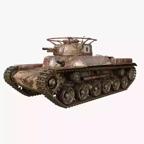 Tank Type 97 Chi Ha Japan Mental Ray 3D model