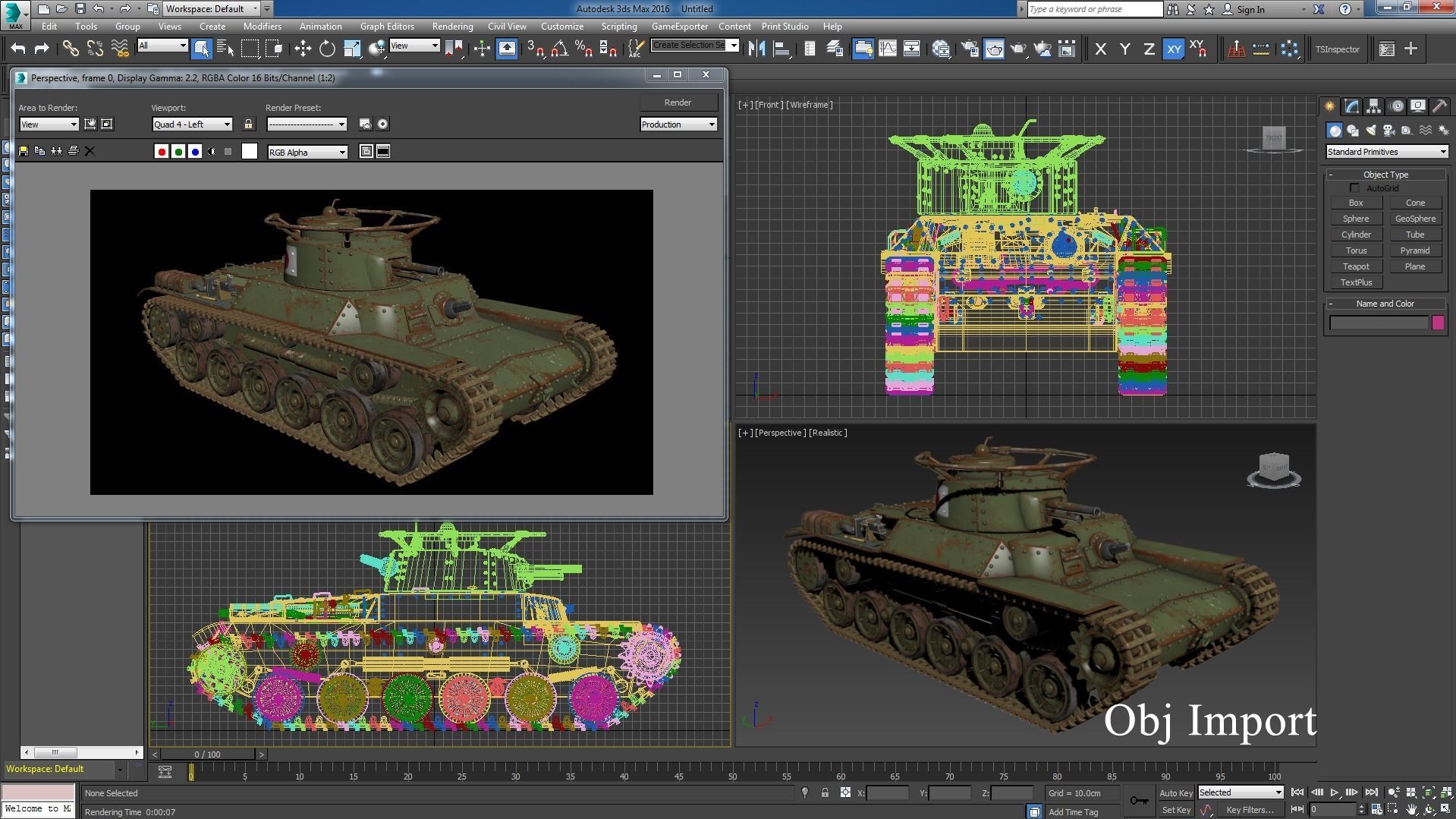 Tank Type 97 Chi Ha Green Japan Vray 3D model_26