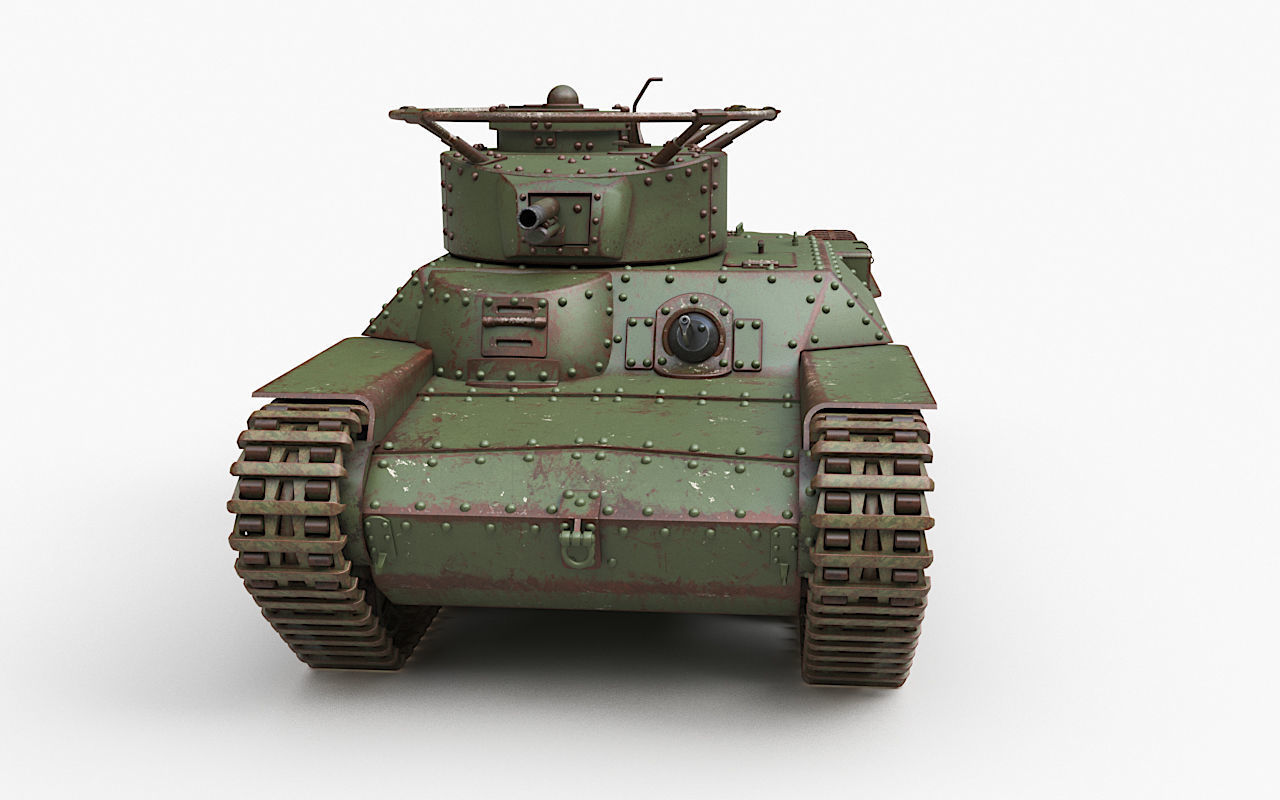 Tank Type 97 Chi Ha Green Japan Corona 3D model_29