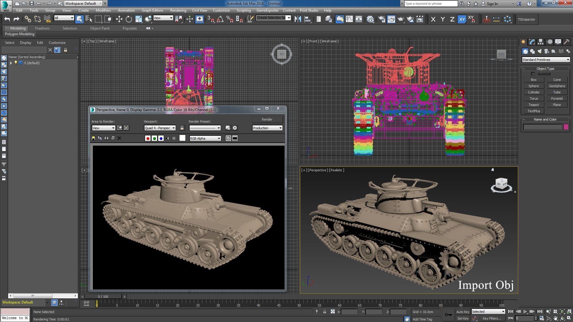Tank Type 97 Chi Ha Green Japan Clay Mental Ray  3D model_15