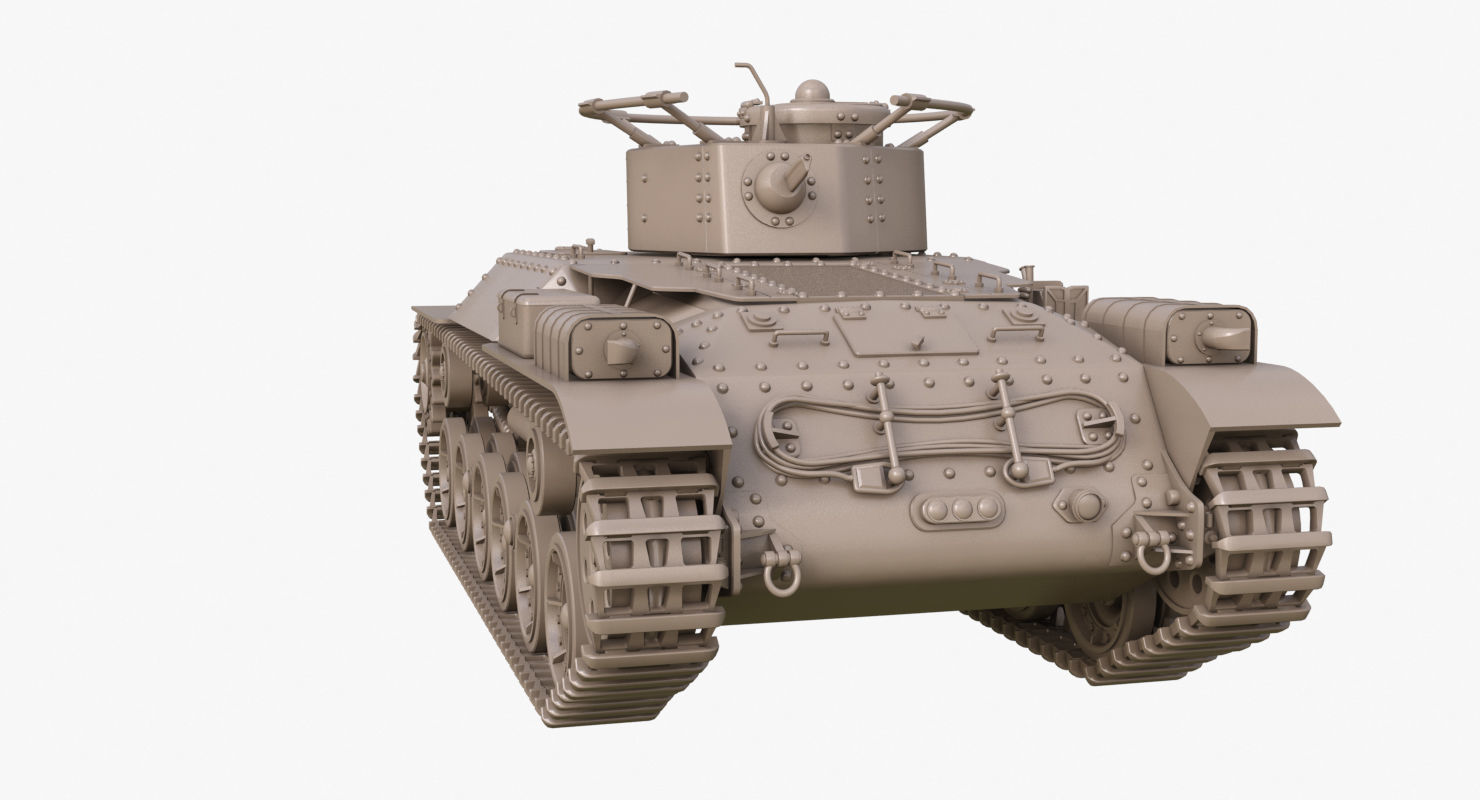 Tank Type 97 Chi Ha Green Japan Clay Mental Ray  3D model_40
