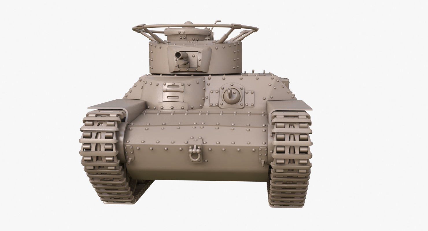 Tank Type 97 Chi Ha Green Japan Clay Mental Ray  3D model_20