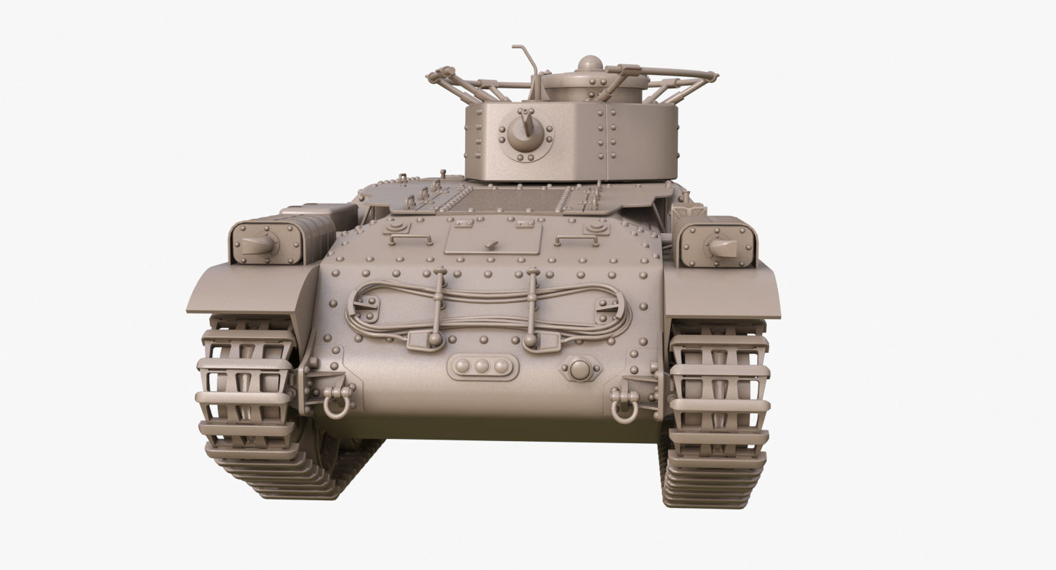 Tank Type 97 Chi Ha Green Japan Clay Mental Ray  3D model_38