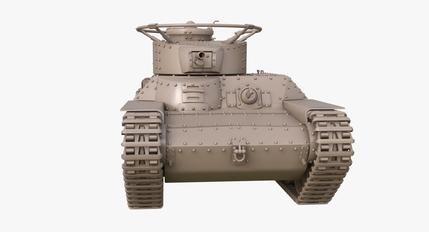 Tank Type 97 Chi Ha Green Japan Clay Mental Ray  3D model_21