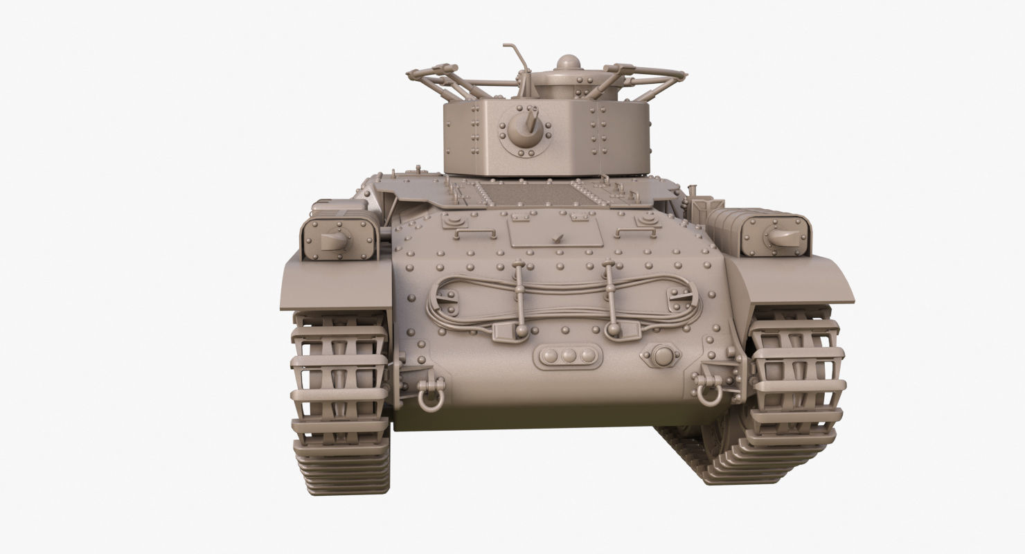 Tank Type 97 Chi Ha Green Japan Clay Mental Ray  3D model_39