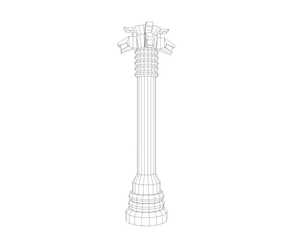 Detailed Aztec Column with snakes Low-poly 3D model_9