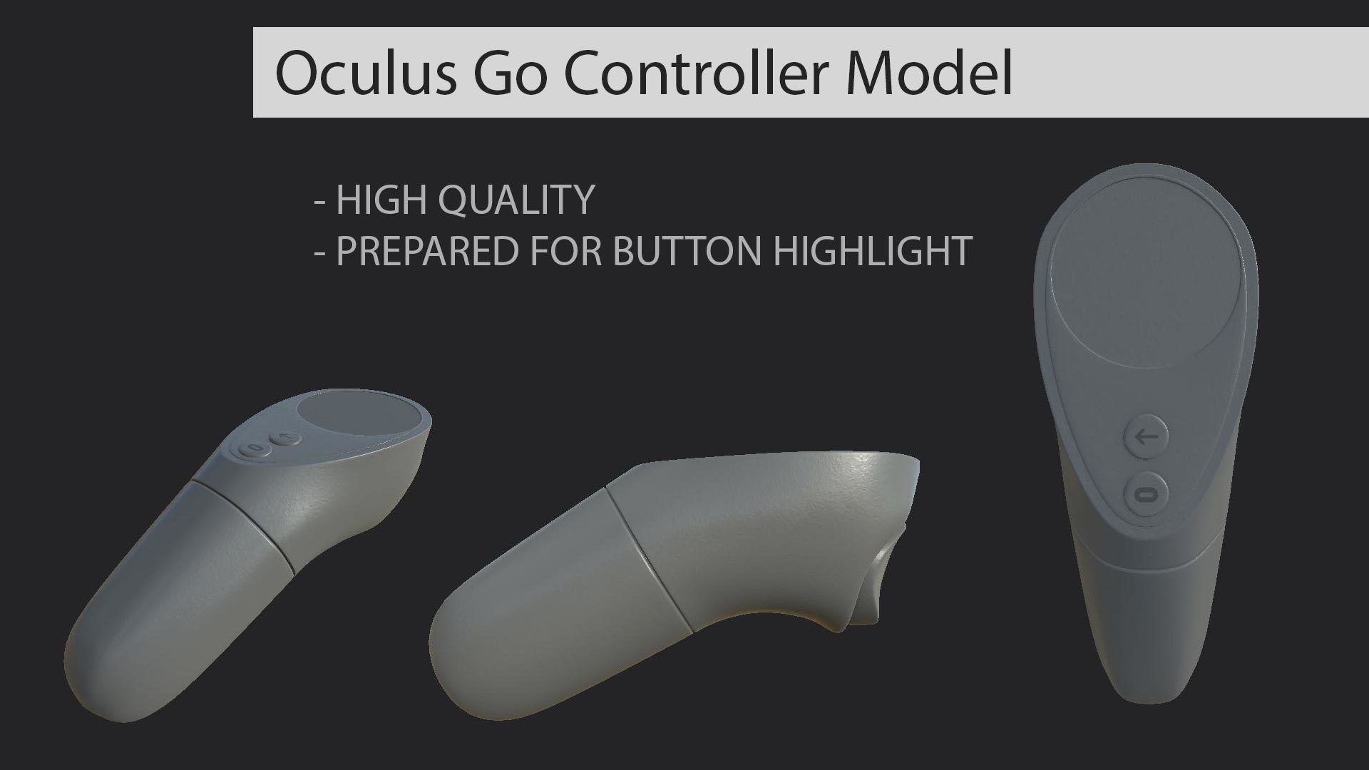 Oculus Go Controller VR 3D model_1