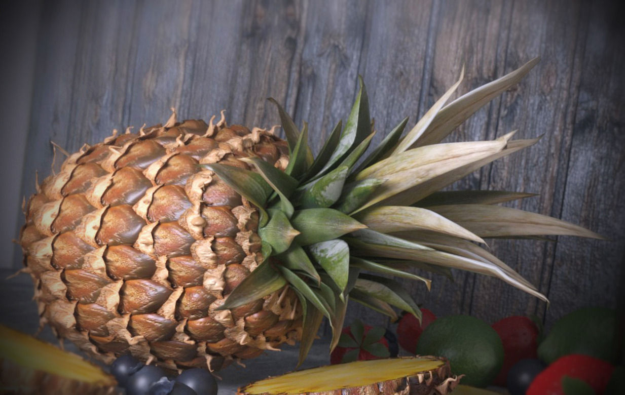 Realistic Pineapple 3D model_1