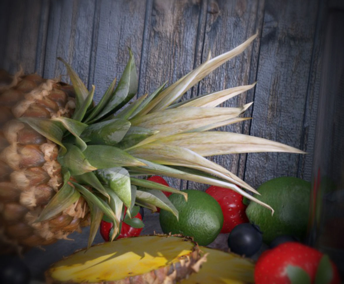 Realistic Pineapple 3D model_2