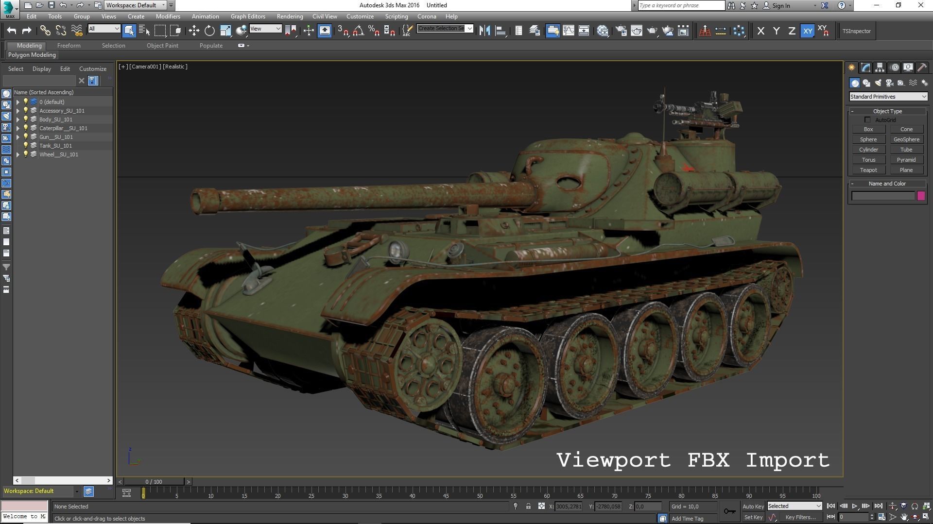 Tank Uralmash SU 101 Mental ray 3D model_38