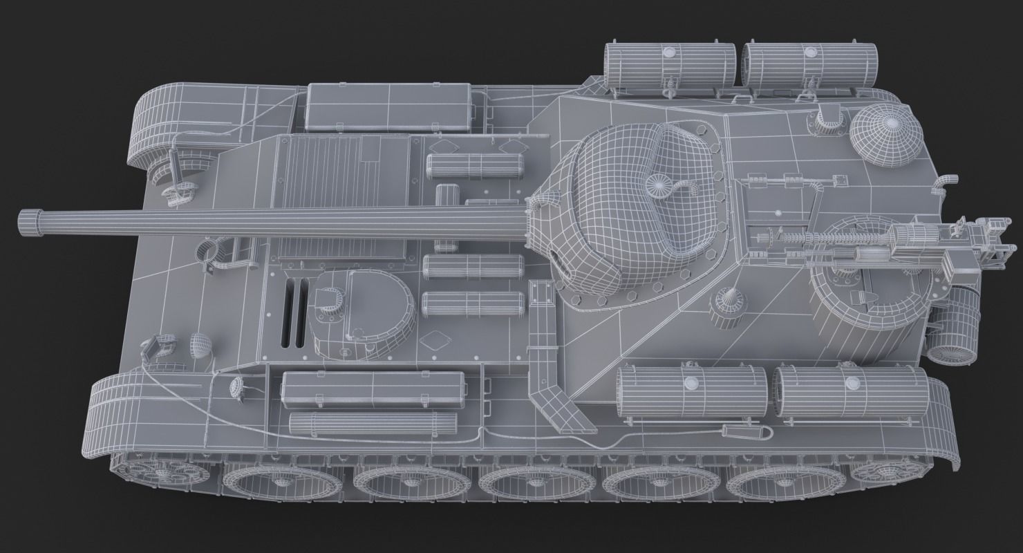 Tank Uralmash SU 101 Mental ray 3D model_25