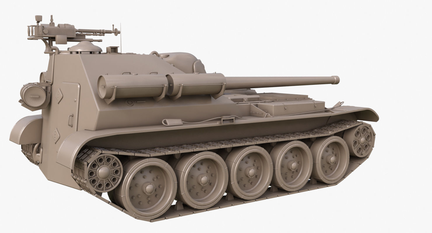 Tank Uralmash SU 101 Clay Mental Ray 3D model_43
