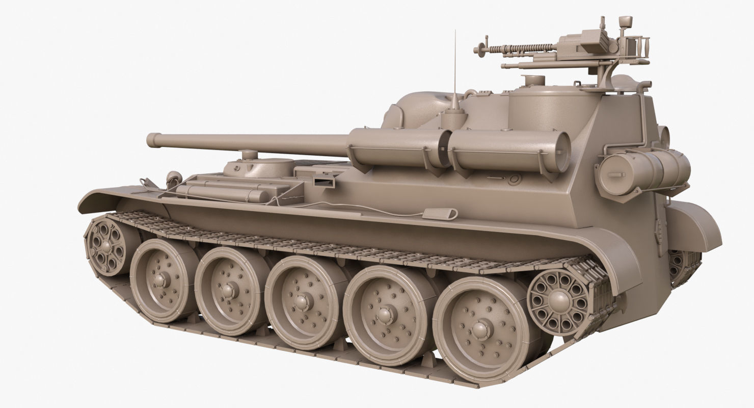 Tank Uralmash SU 101 Clay Mental Ray 3D model_54