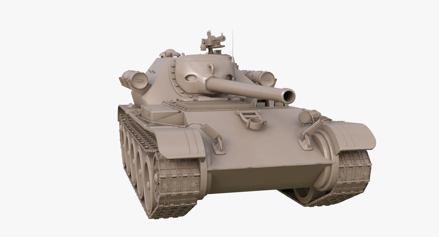 Tank Uralmash SU 101 Clay Mental Ray 3D model_32