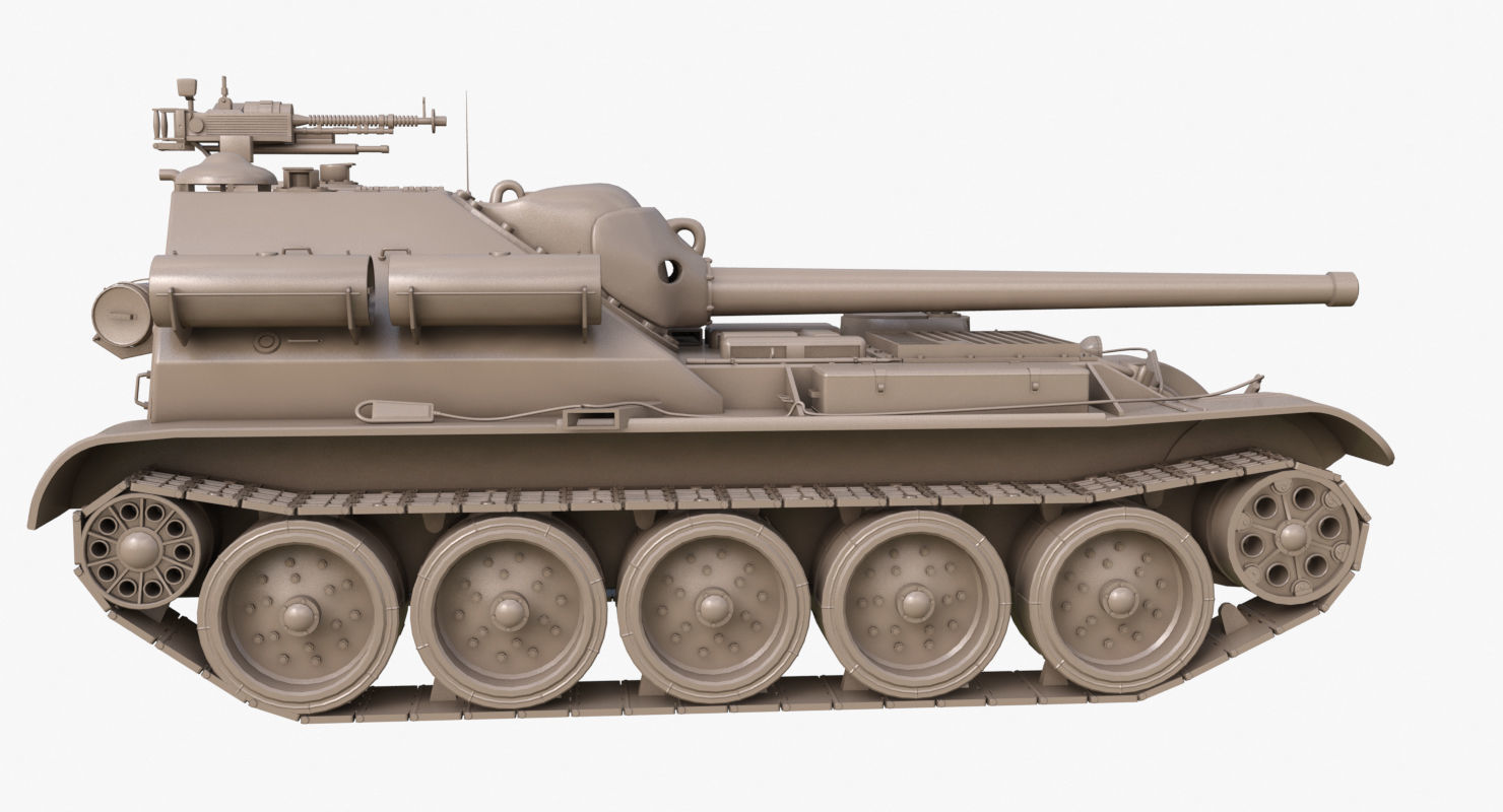 Tank Uralmash SU 101 Clay Mental Ray 3D model_40