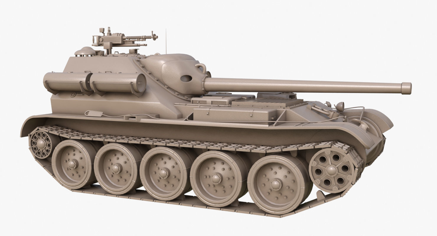 Tank Uralmash SU 101 Clay Mental Ray 3D model_37