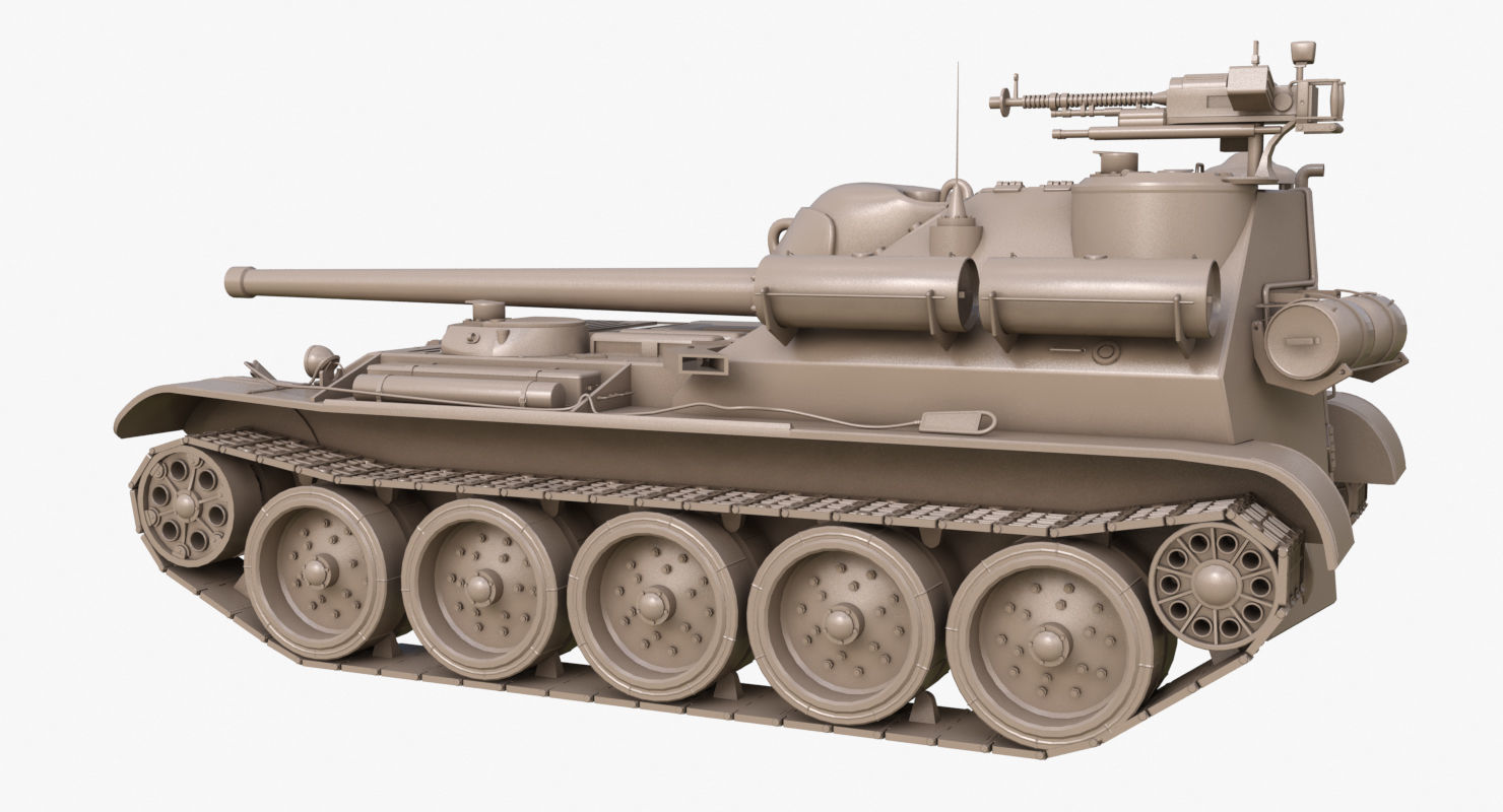 Tank Uralmash SU 101 Clay Mental Ray 3D model_55
