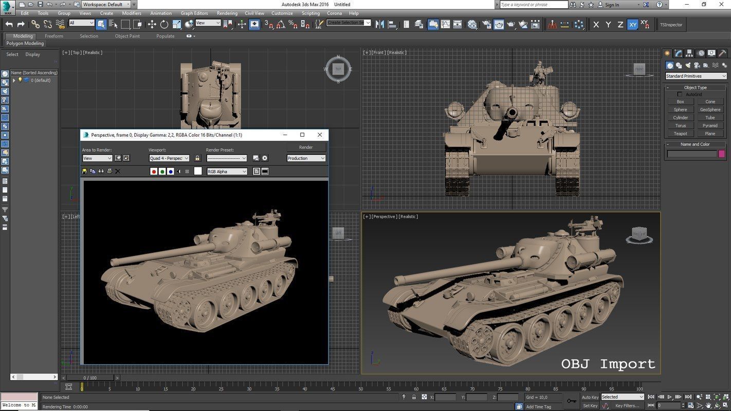 Tank Uralmash SU 101 Clay Mental Ray 3D model_25