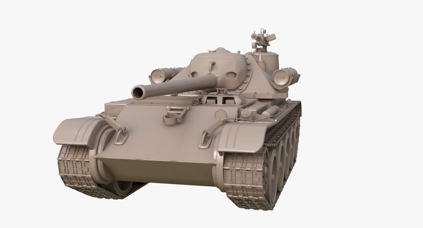 Tank Uralmash SU 101 Clay Mental Ray 3D model_29