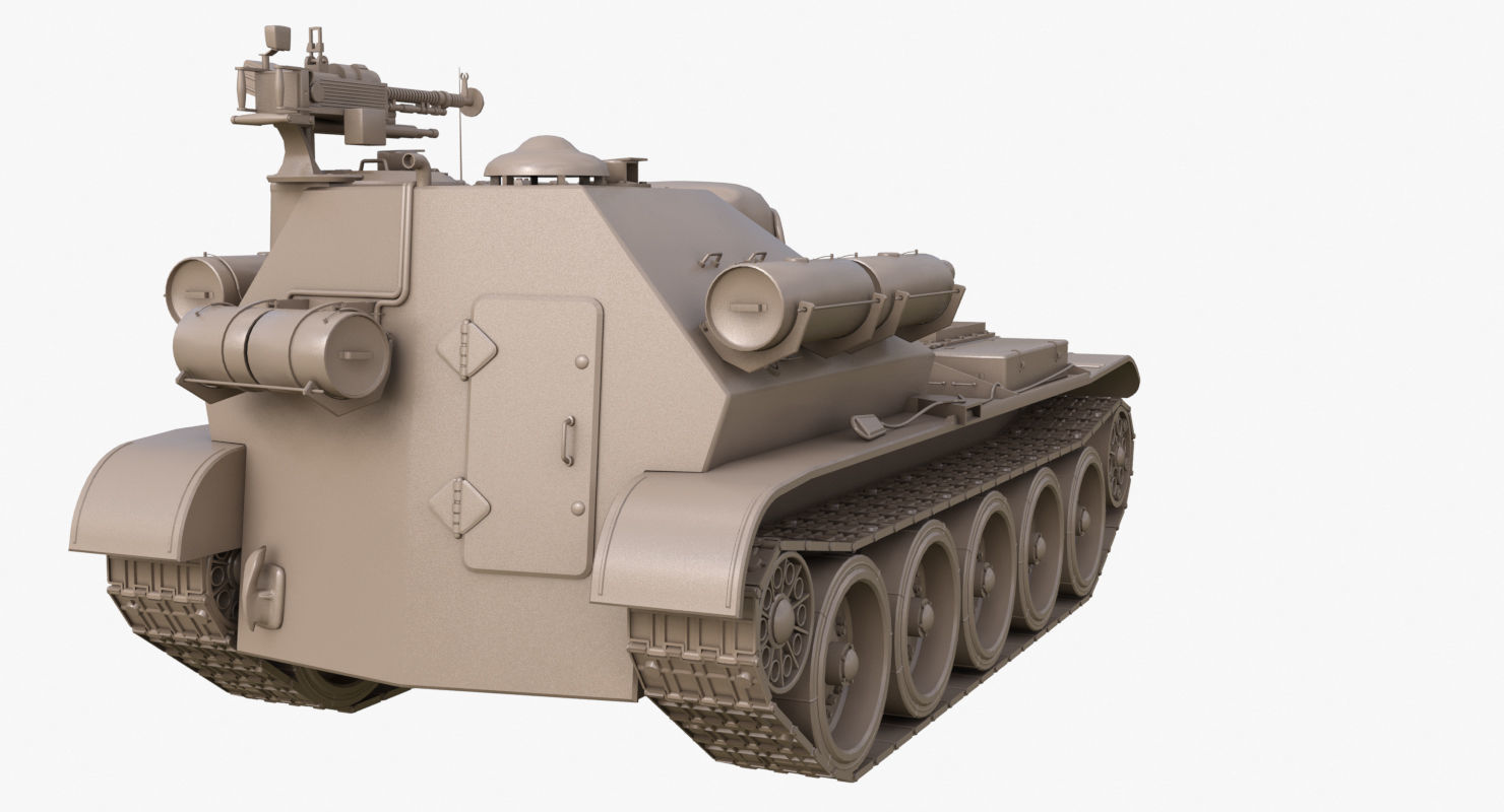 Tank Uralmash SU 101 Clay Mental Ray 3D model_46