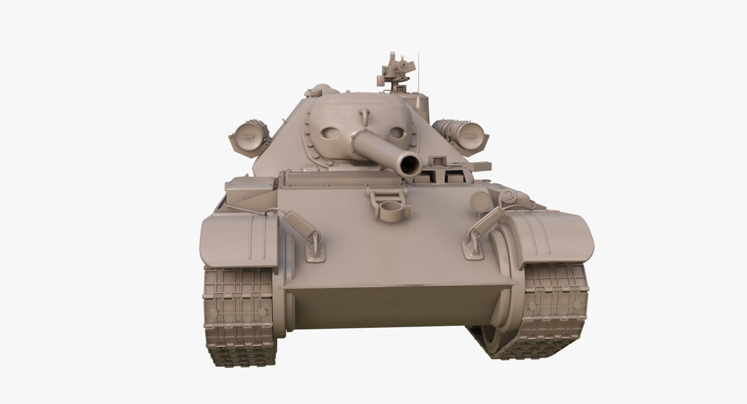 Tank Uralmash SU 101 Clay Mental Ray 3D model_31