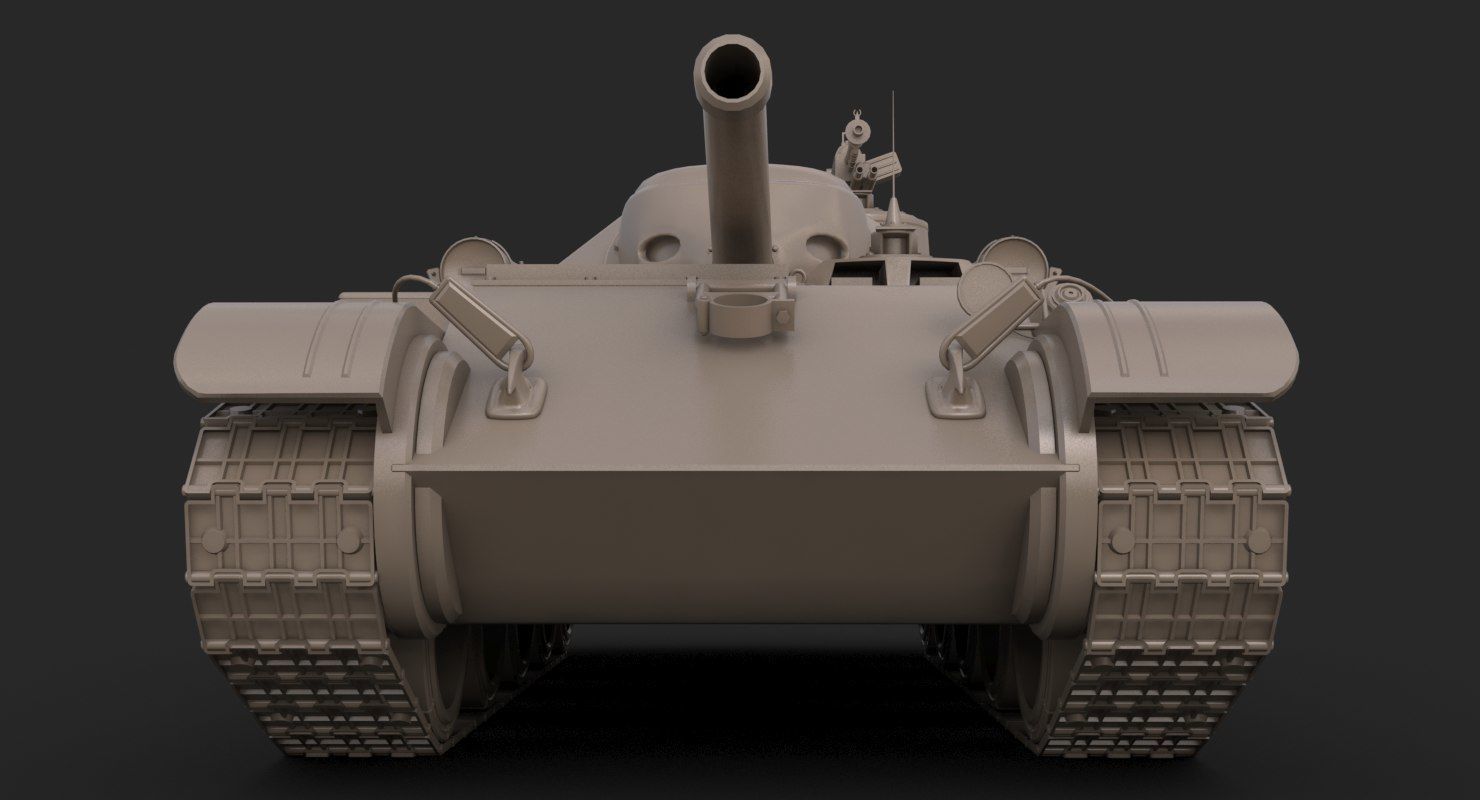 Tank Uralmash SU 101 Clay Mental Ray 3D model_16