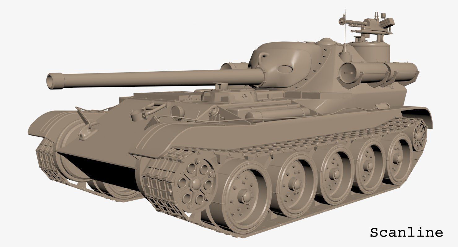 Tank Uralmash SU 101 Clay Mental Ray 3D model_22